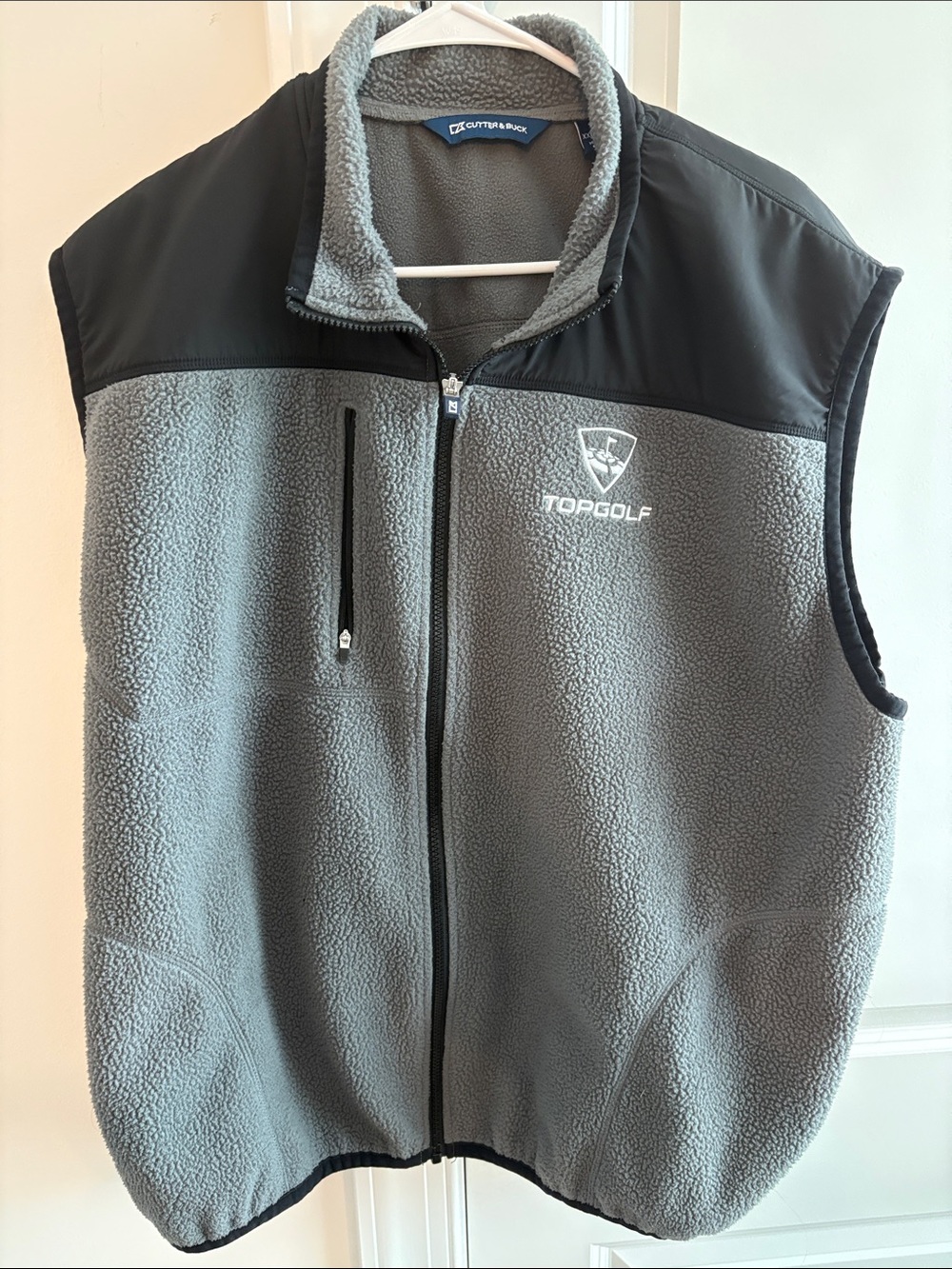 Cutter & Buck Gray Topgolf Fleece Vest